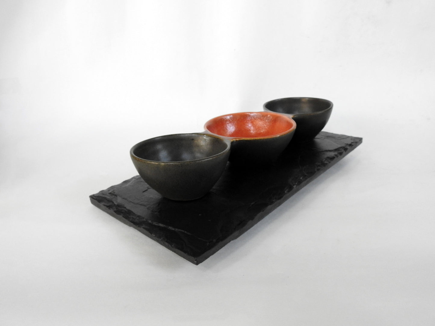 Triple Bowl with Slate Base INDIAN AUTUMN