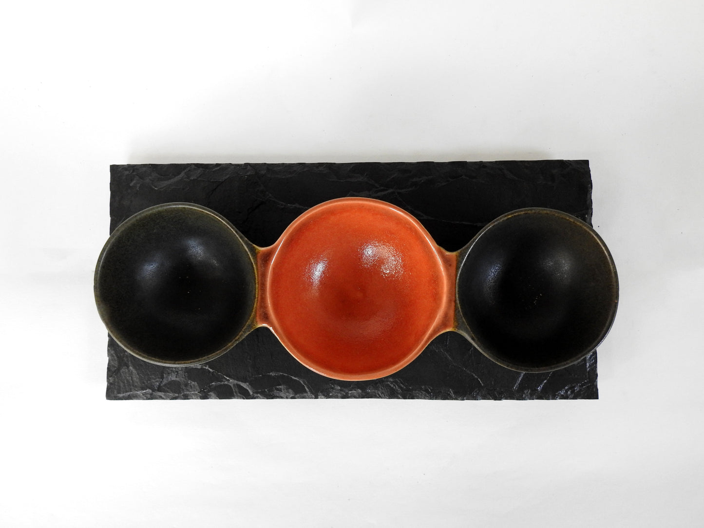 Triple Bowl with Slate Base INDIAN AUTUMN