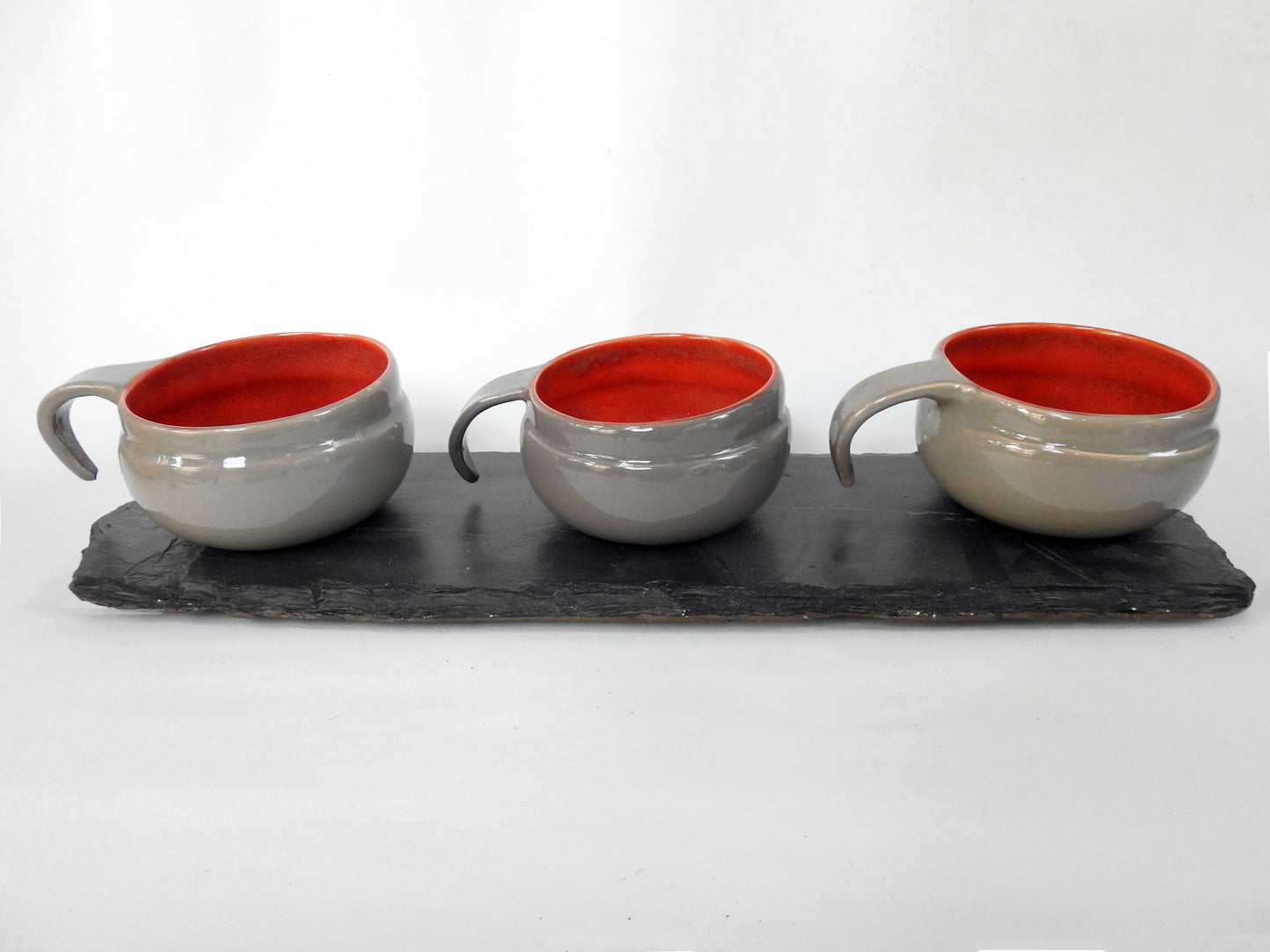 Triple Mug with Slate Base INDIAN AUTUMN