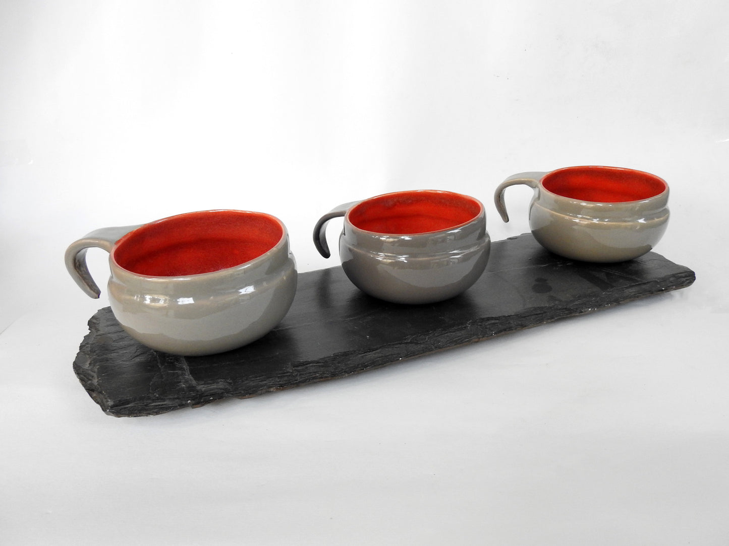 Triple Mug with Slate Base INDIAN AUTUMN
