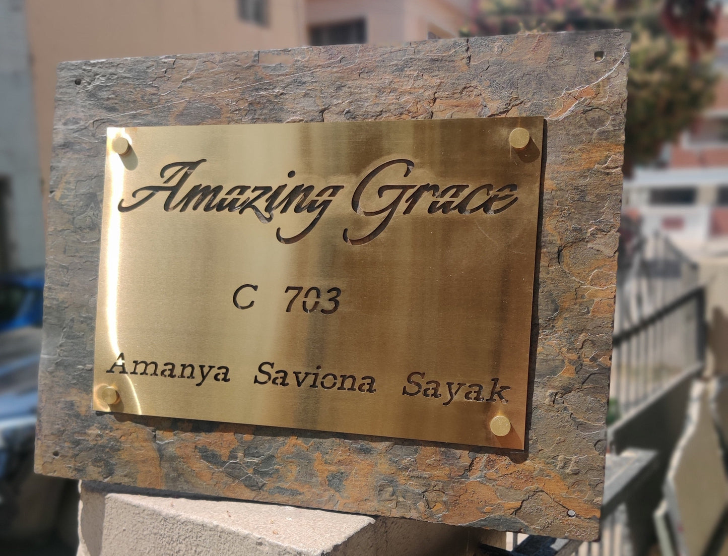 "Amazing Grace" Nameplate INDIAN AUTUMN