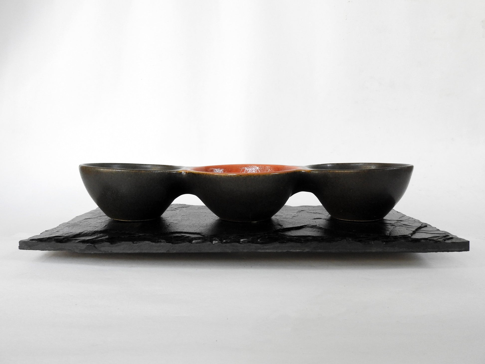 Triple Bowl with Slate Base INDIAN AUTUMN